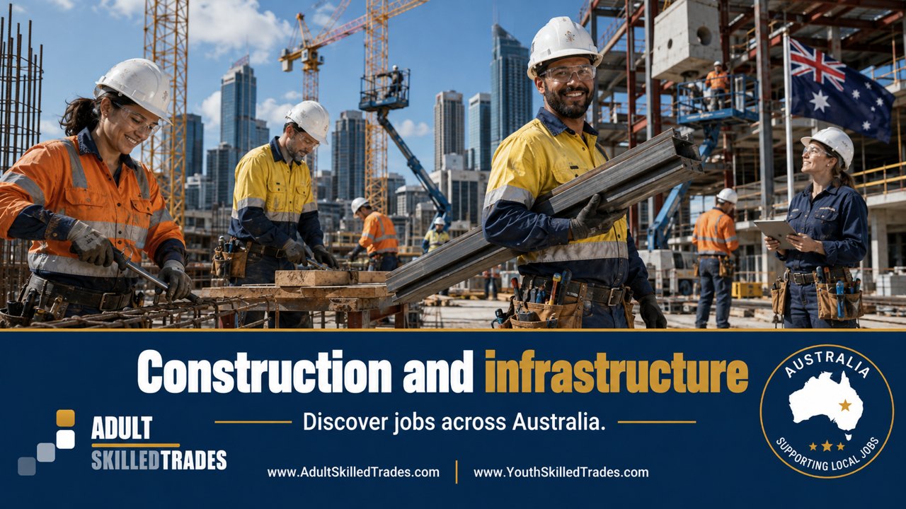 Construction and infrastructure jobs across Australia — poster