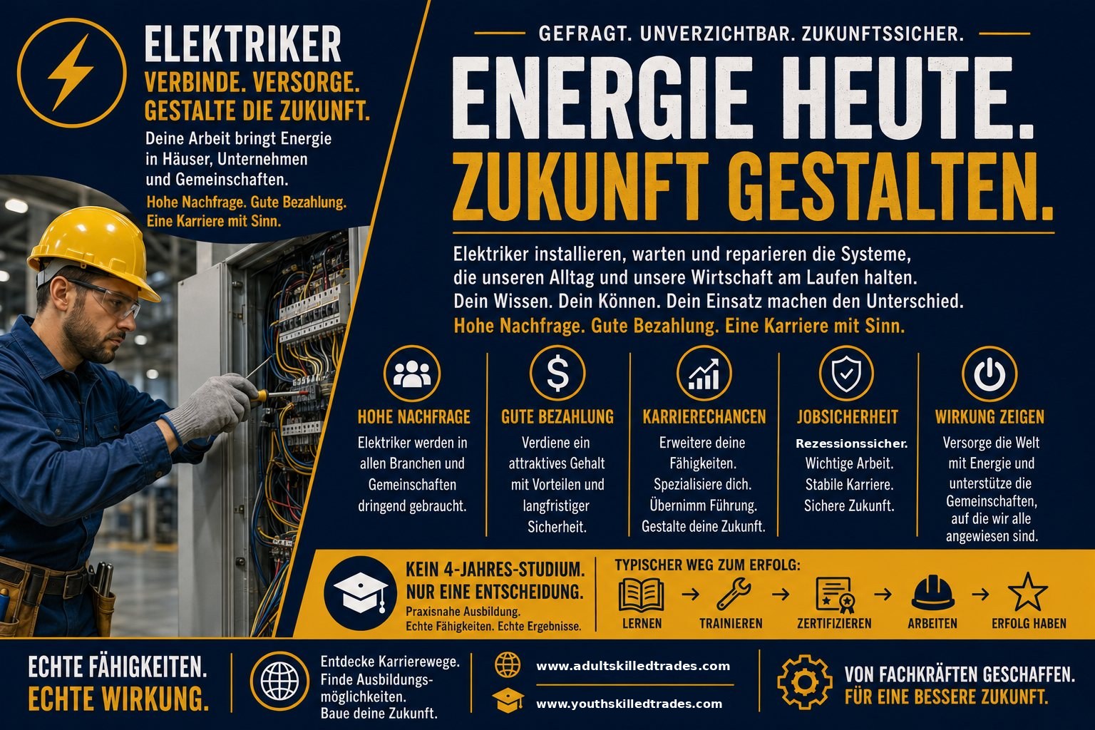 Elektriker Energie Karriere-Poster
