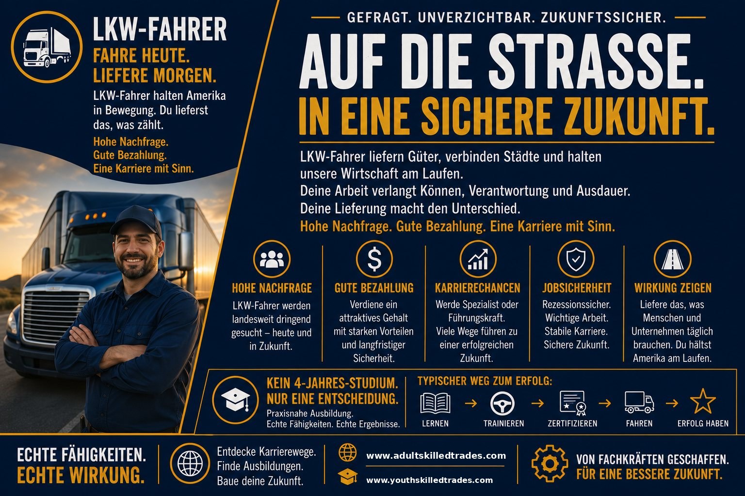 LKW-Fahrer Karriere-Poster