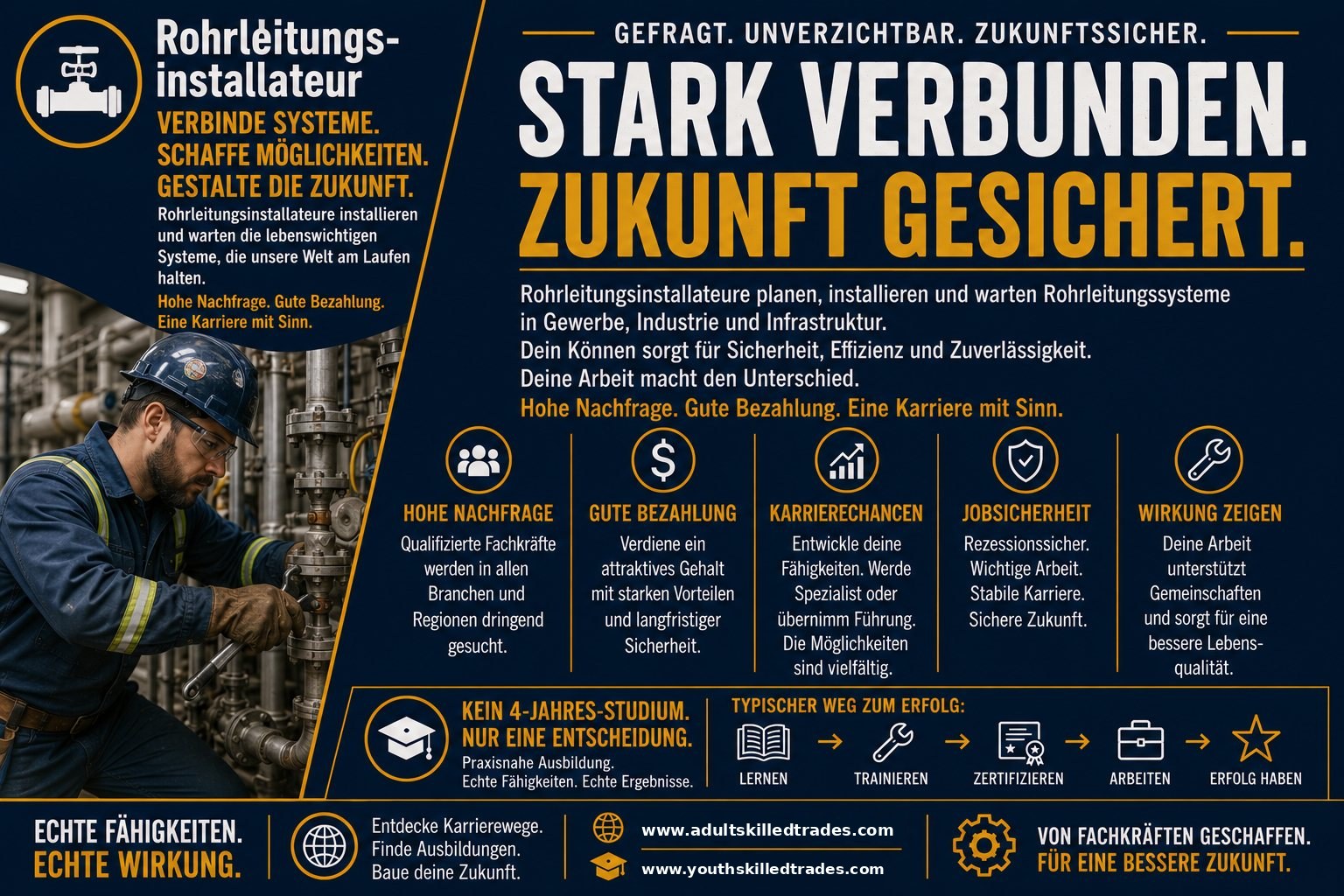Rohrleitungsinstallateur Karriere-Poster